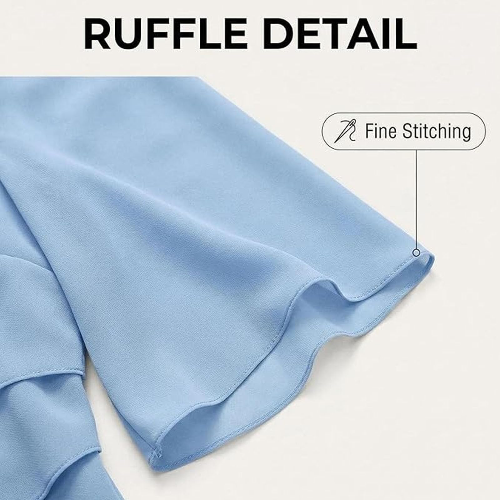 Générique Robe Élégante À Manches Volantées Superposées pour Femme, Un Style Naturel pour Toutes Les Occasions, Robes Amples À Encolure Dégagée, Robe Élégante
