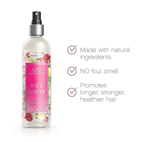 Miniatura 3 de Hairfinity Rice Water Hair Mist - Fórmula sin silicona y sulfato - Lo mejor para cabello dañado, seco, rizado o encrespado - Seguro para queratina y