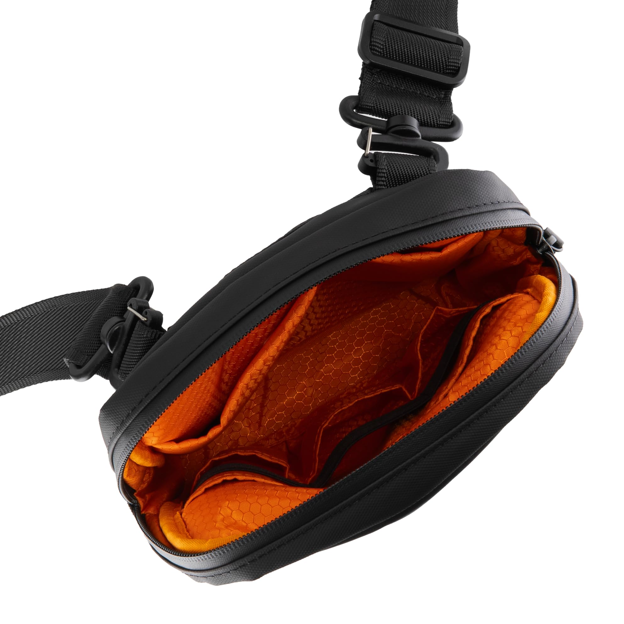 CroX - Bolsa cruzada de hombro a prueba de olores de 4L con tecnología X-Flow, unisex, elegante y minimalista, Negro - 5