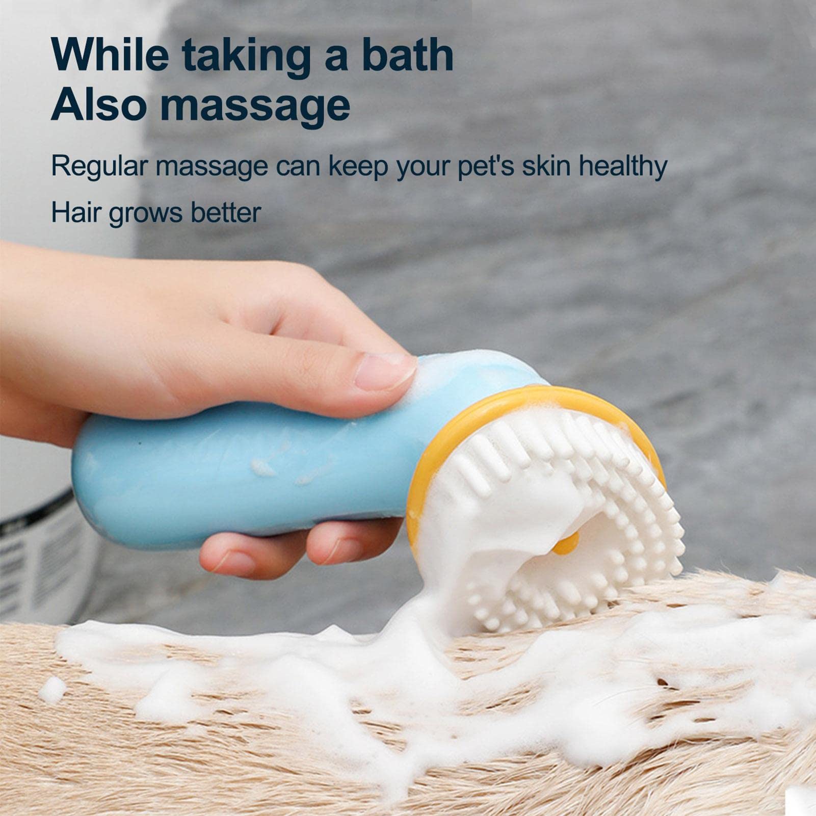 Cepillo para muda de Perros - Cepillo de Masaje de baño Suave para Perros y Gatos - Cepillos para peinar Mascotas Elimina Suavemente los pelos Sueltos liujiapeng55 (Blauw)