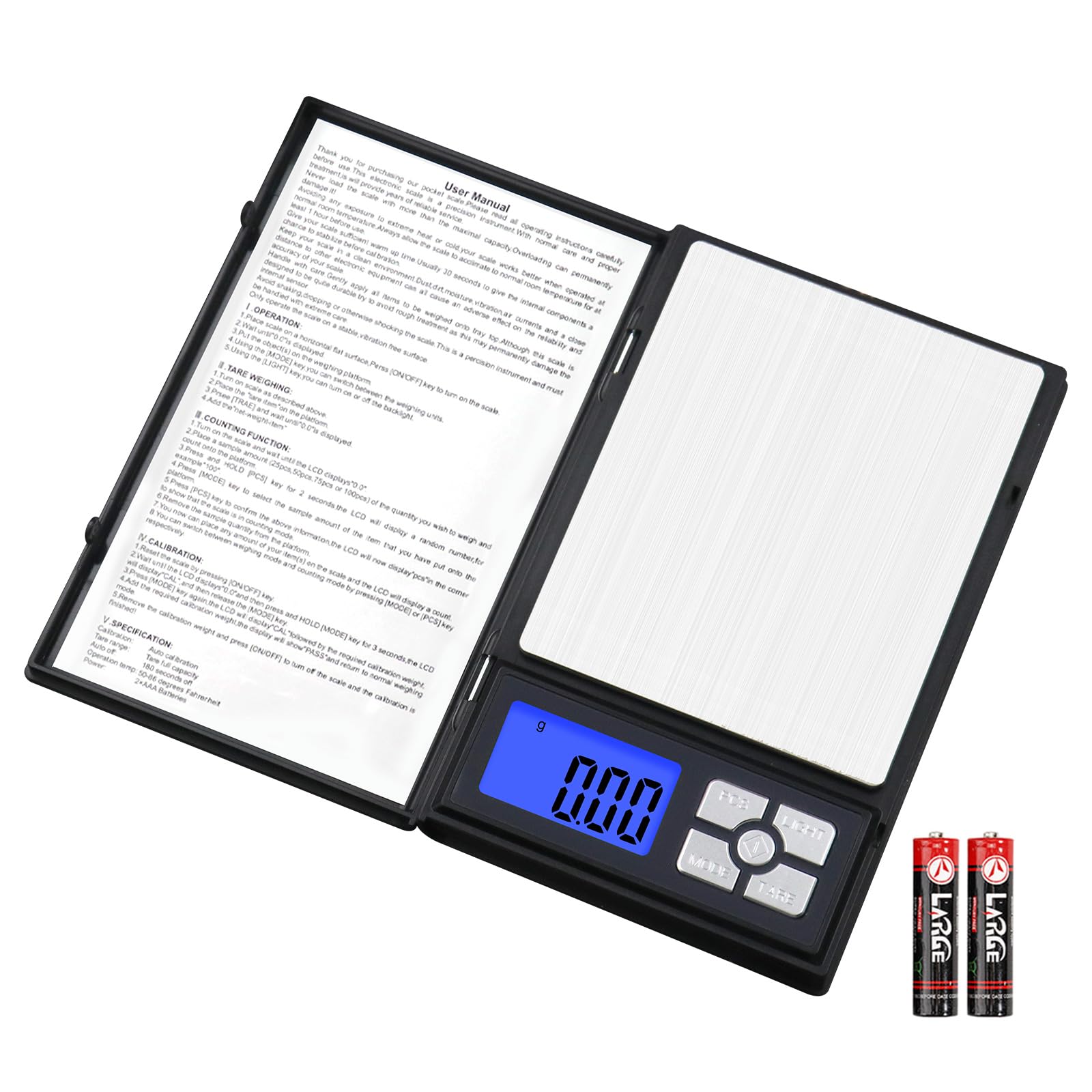 UNIWIGH Digital Pocket Gram Scale 0.01g Accuracy,500g High Precision Scale
