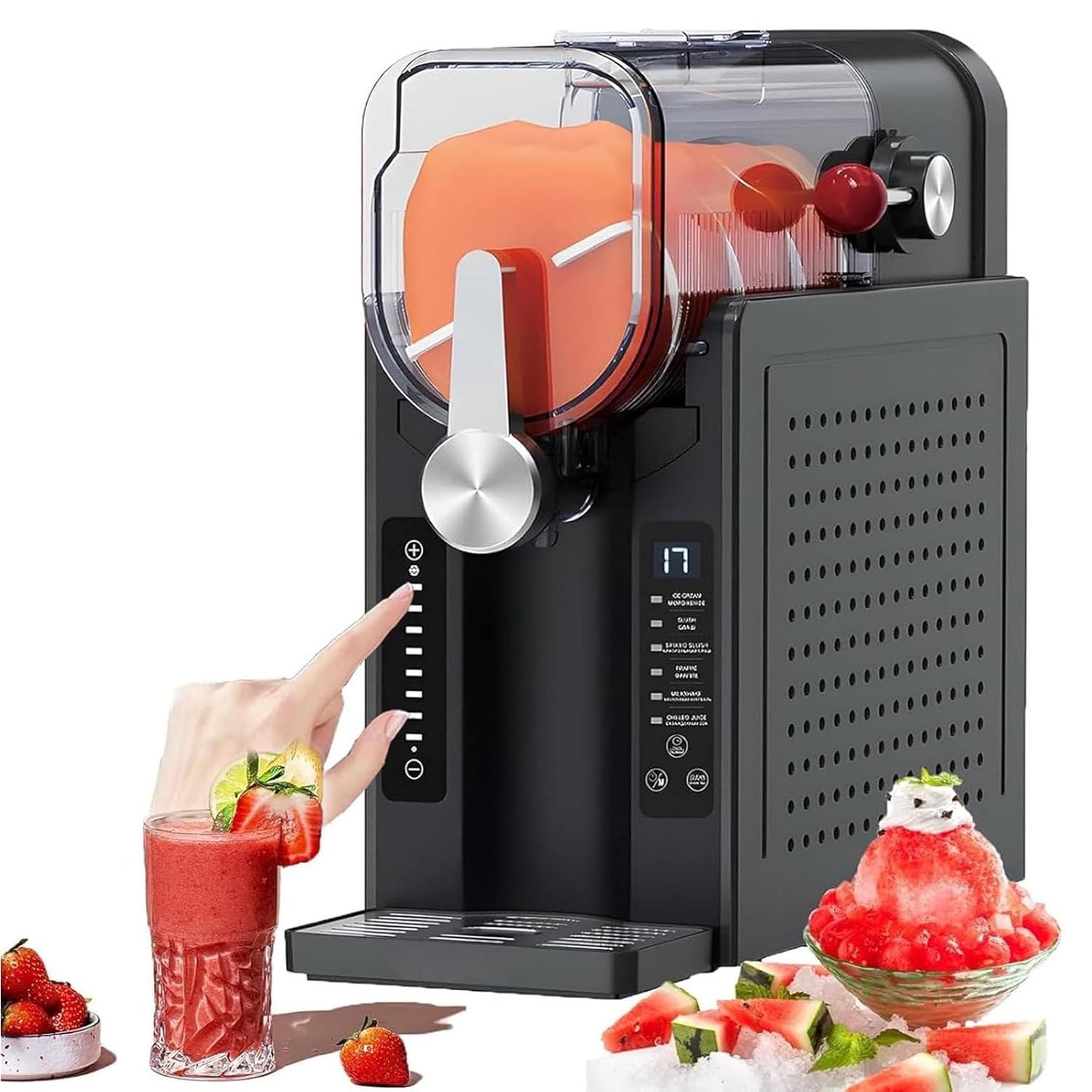 Slushy Machine, 1.6L Capacity Slushie Machine, No Ice Needed Slushy Machine for Home, Professional Frozens Drink Maker, Self-Cleaning, 6 Preset Programs, Frozens Margaritas, Frappés, Milkshake