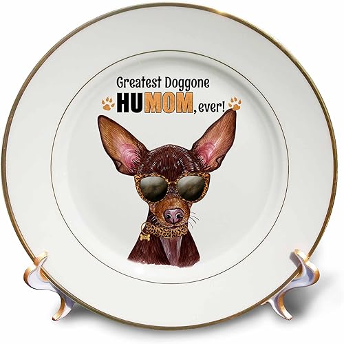 3dRose Snazzy Russian Toy Terrier Dog in Animal Print for Mothers Day Moms - Plates (cp-379242-1)
