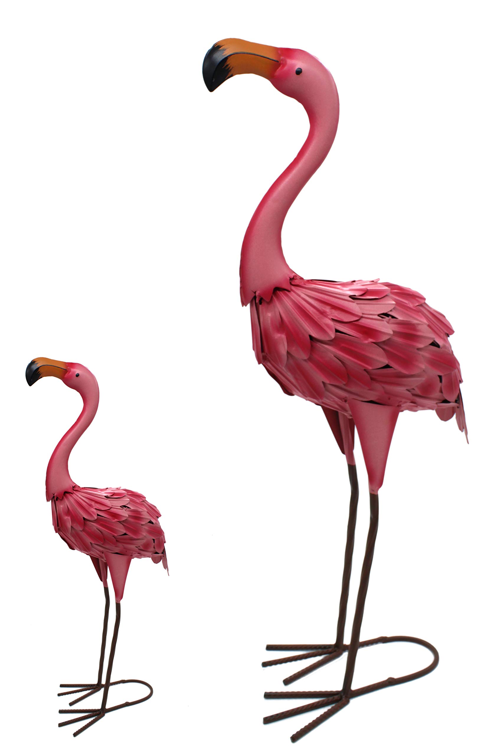 DARO DEKO Metall-Figur Flamingo 2 Stück - L und XL