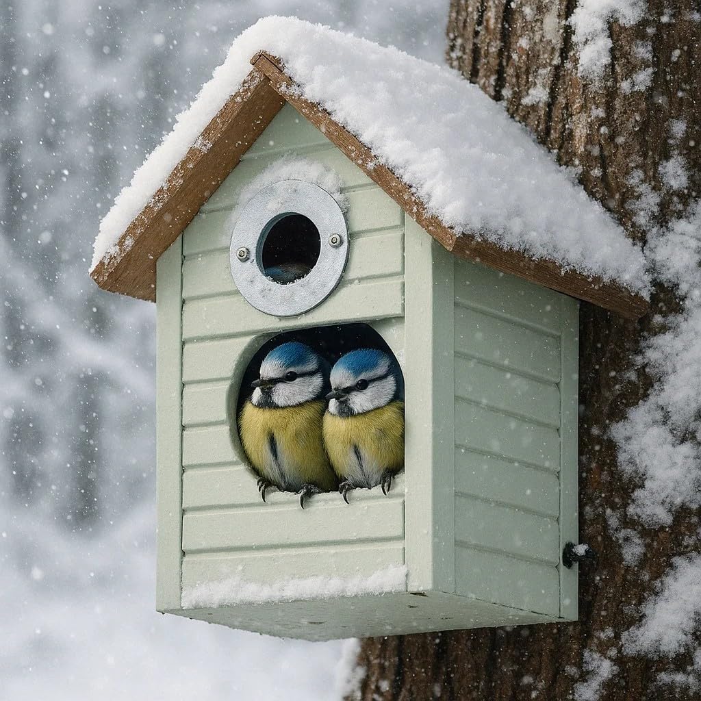 Cedar Shingles Bluebird House, Beach Hut Style Blue Bird