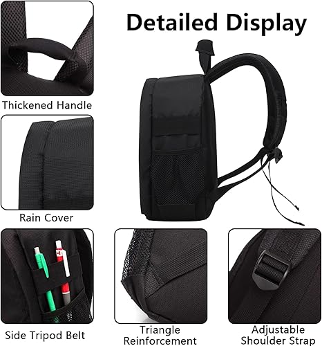 Miniatura 3 de Mochila para cámara profesional para cámara DSLRSLR sin espejo, mochila de fotografía para mujeres y hombres, fotógrafos, funda para cámara