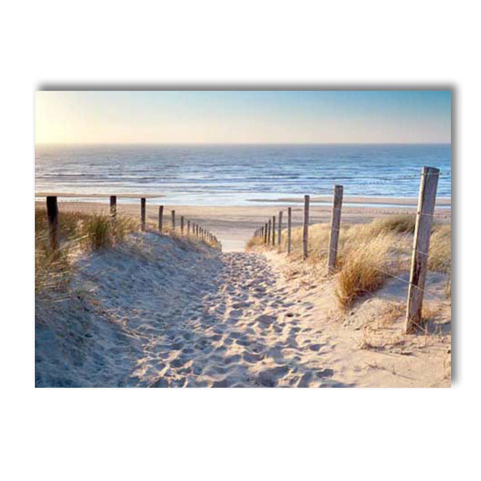 Guying Art Frameless Sea Landscape Canvas Poster Dune Path Wall Art Print Beach Grass Painting Sunset Wall Pictures For Living Room Home Decor 70X90cm