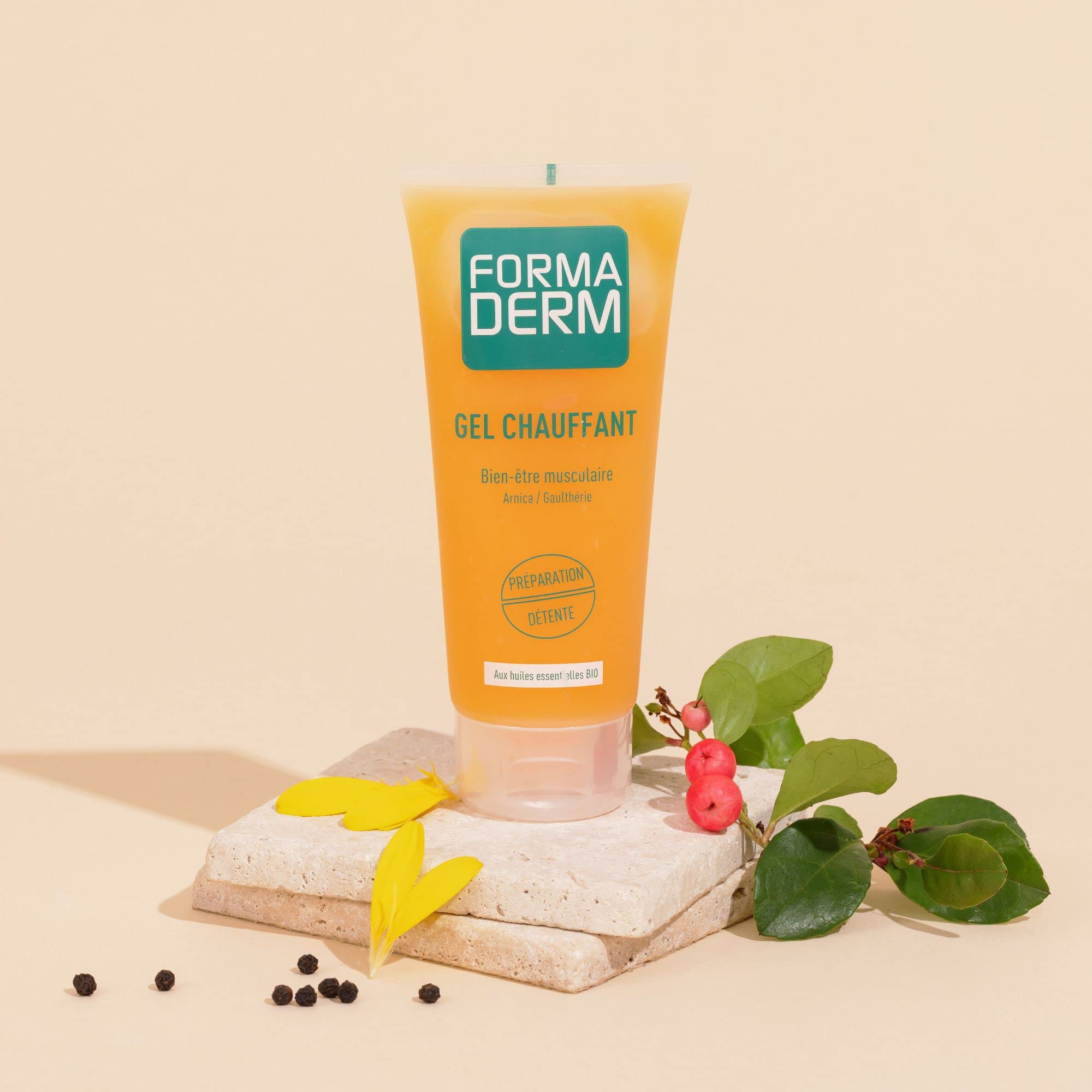 Formaderm - Gel chauffant - Arnica et Gaulthérie - Soulage les tensions musculaires - Préparation sportive - 98% ingrédients d'origine naturelle - Fabrication Francaise - Tube (100ml)