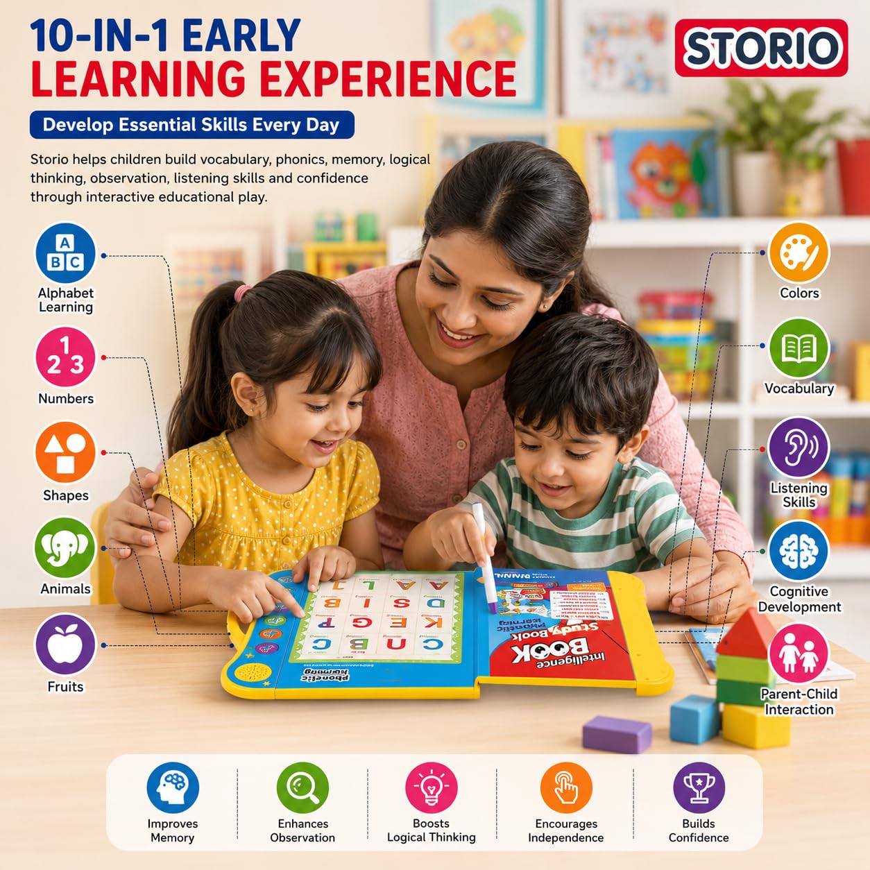 Storio Intelligence Book Sound Book for Children, English Letters & Words Learning Book, Fun Educational Toys. Activities with Numbers, Shapes Learning Book for Toddlers — Amazon image 10