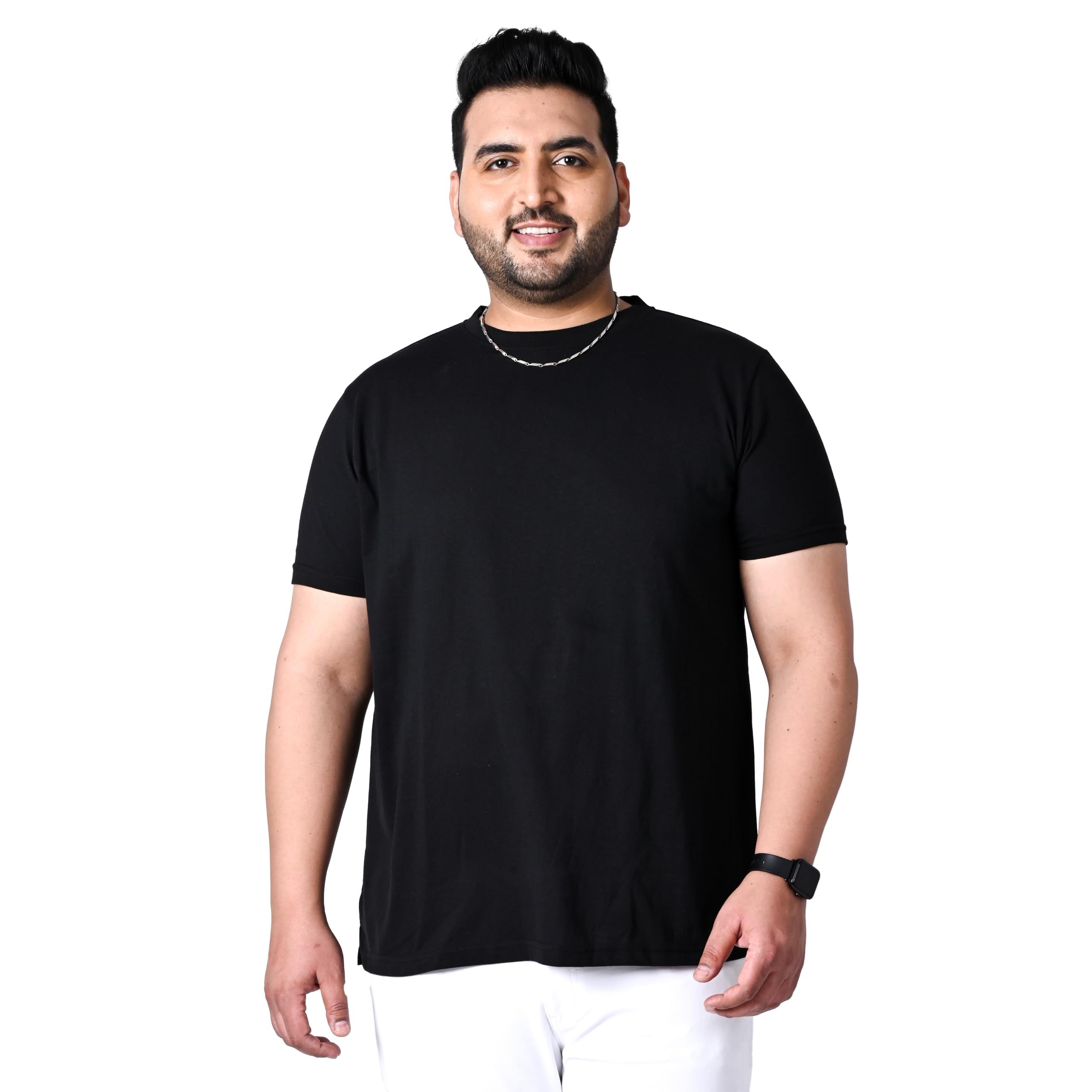 BigbananaPlus Size Men's Regular Fit Solid Round Neck Tshirt