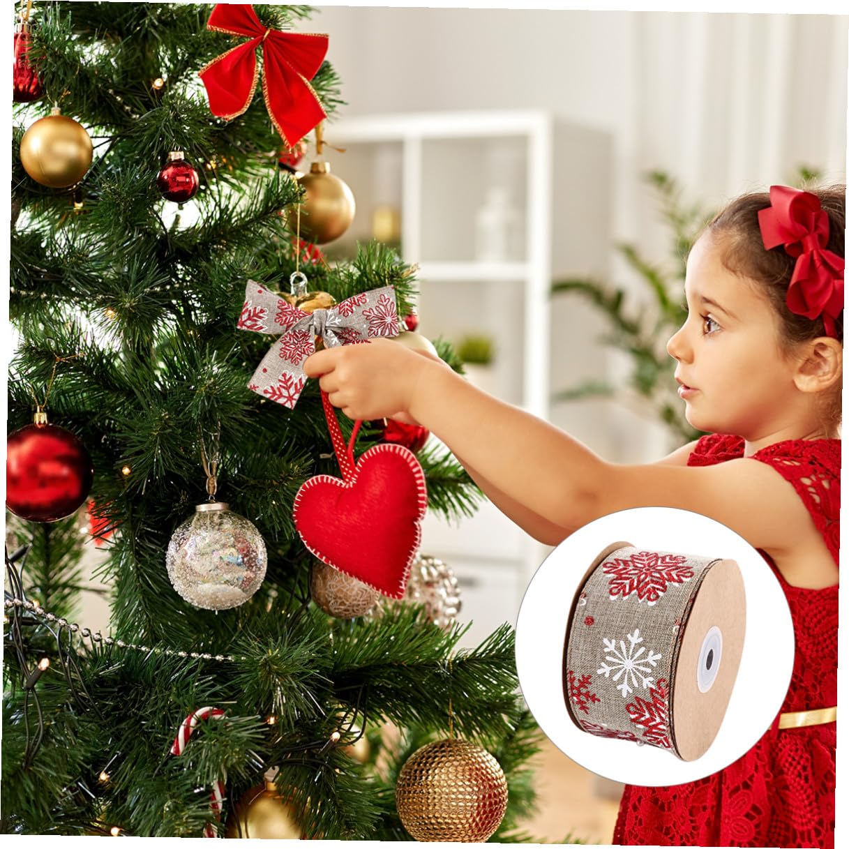 DOITOOL 3 Rollos Cinta Decorativa Navideña con Motivos Clásicos de de Metros para Manualidades DIY Envoltura de Regalos y Decoración de Pasteles Accesorio Esencial para Adornar Árbol y