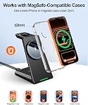 3 en 1 Station de recharge magnétique pour iPhone - 15W Chargeur sans fil rapide avec 30W Adaptateur, chargeur de téléphone sans fil iPhone 17 16 15 14 13 12, pour Apple Watch & AirPods Pro, bureau & Table de chevet
