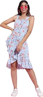 Tokyo Talkies Women's Sleeveless Square Neck Printed Dresses | Stylish Dresses | Casual Dresses Price In India