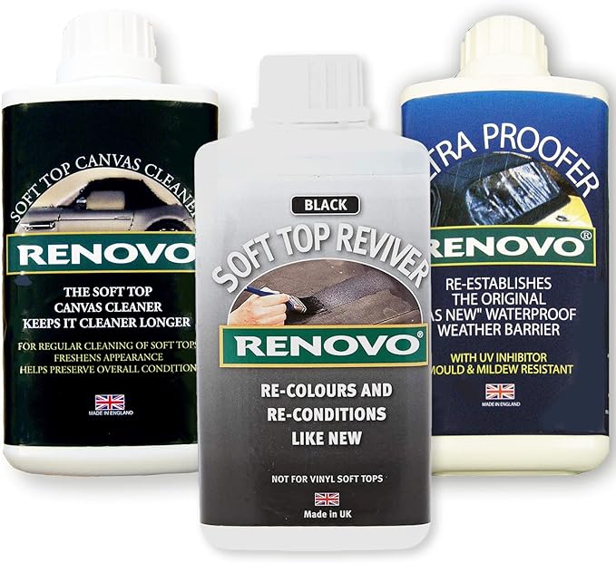 Renovo RENKIT1 Triple Cleaning Kit includes Soft Top Revivier/ Soft Top Ultra Proofer/ Soft Top