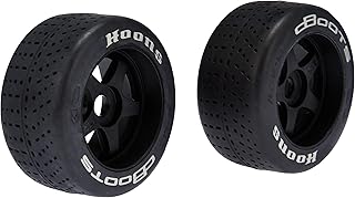 ARRMA dBoots Hoons 53/107 2.9 Pre-Mounted Belted Tires, Silver, 17mm Hex, 5-Spoke (2), ARA550084 , Black