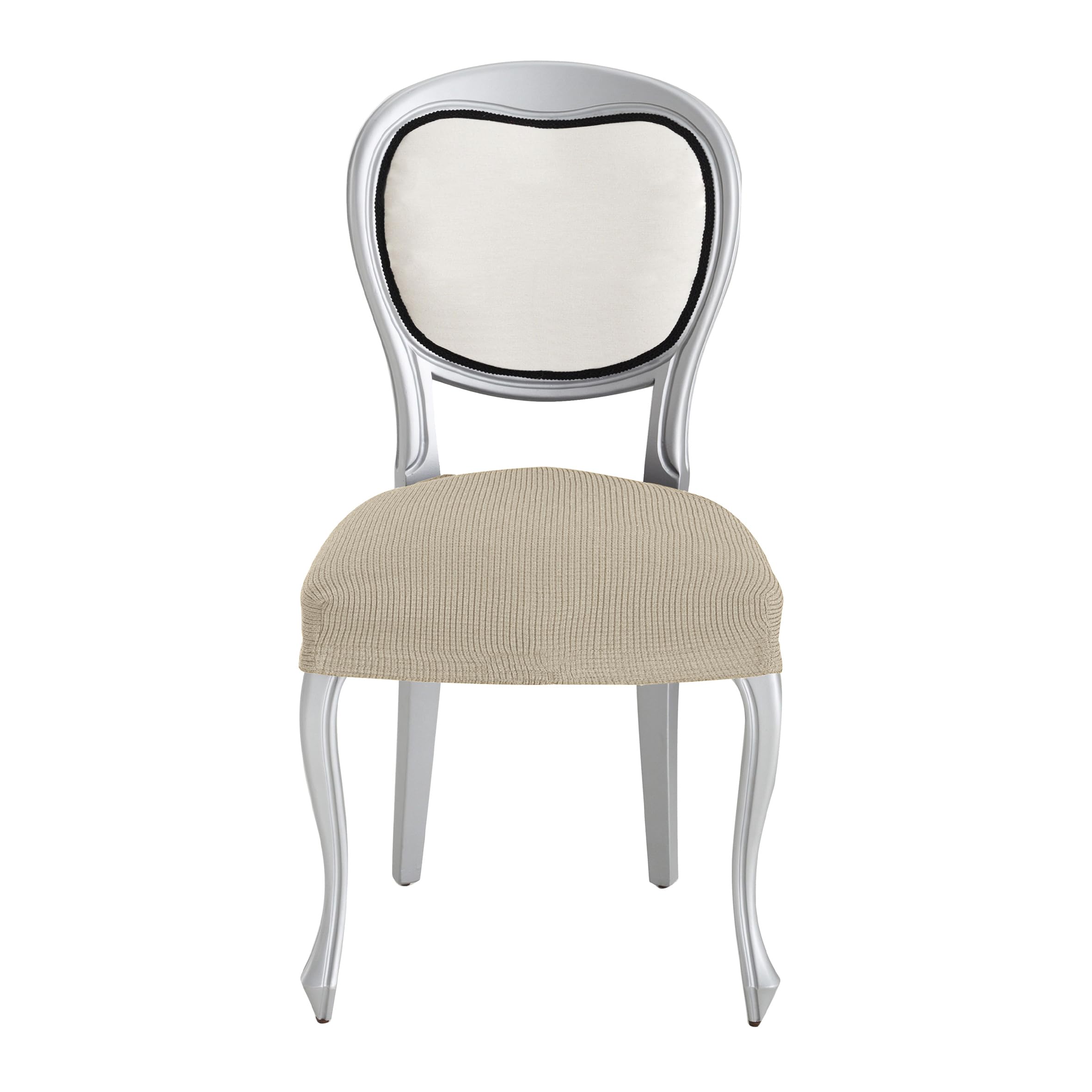Eysa Ulises Chair Cover, Ecru, Pack of 2