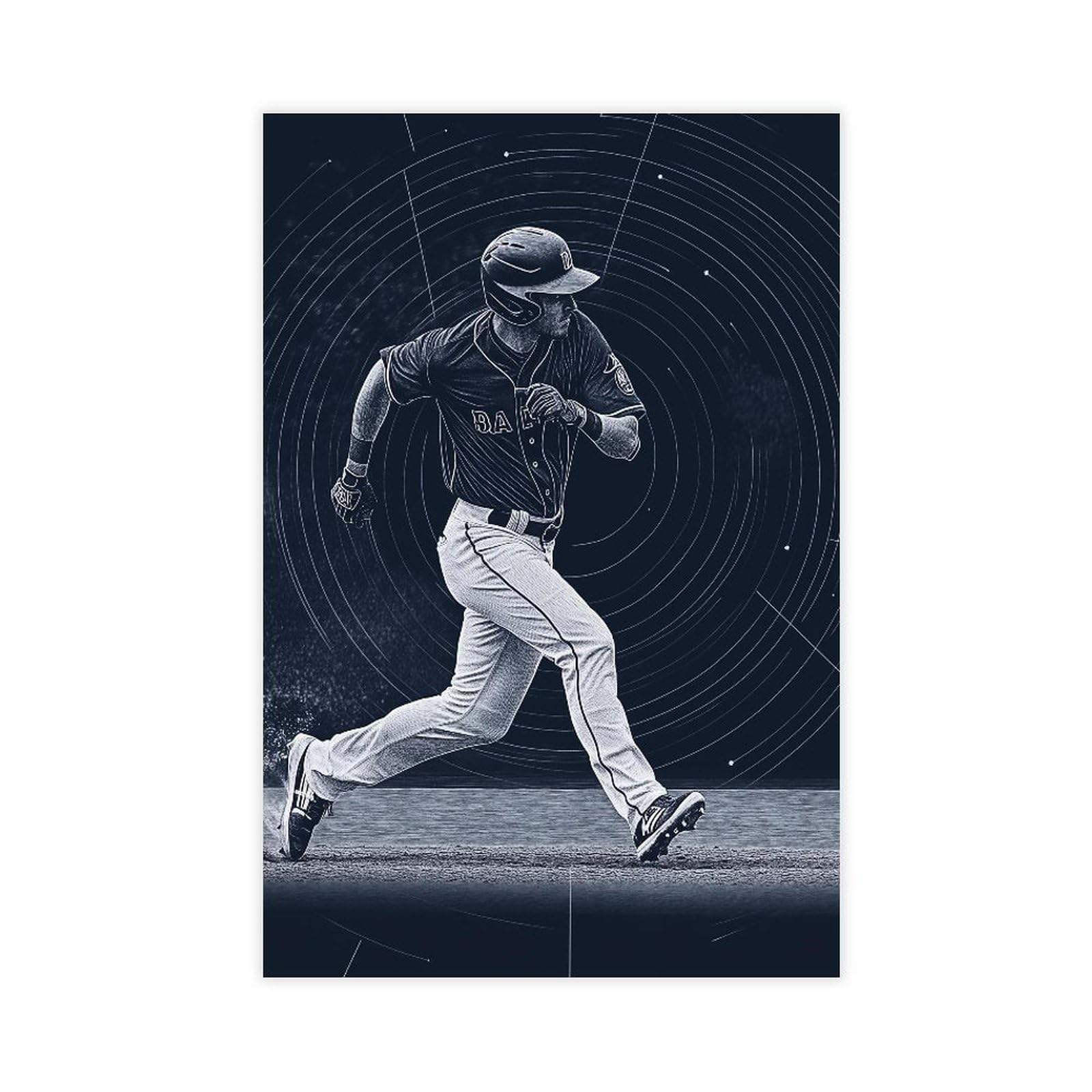 Ywtjax Unframe-Style Baseball Player Poster Canvas Poster For Living Room Decor Gift