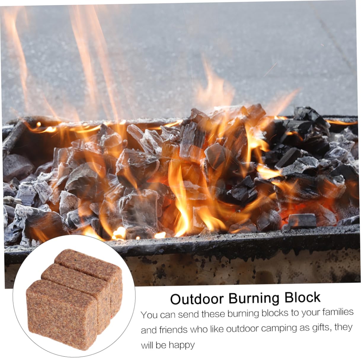 ibasenice 50pcs Camping Burning Blocks Lightweight and Portable Combustion Supporting for Outdoor Cooking and Fire Starting Activities