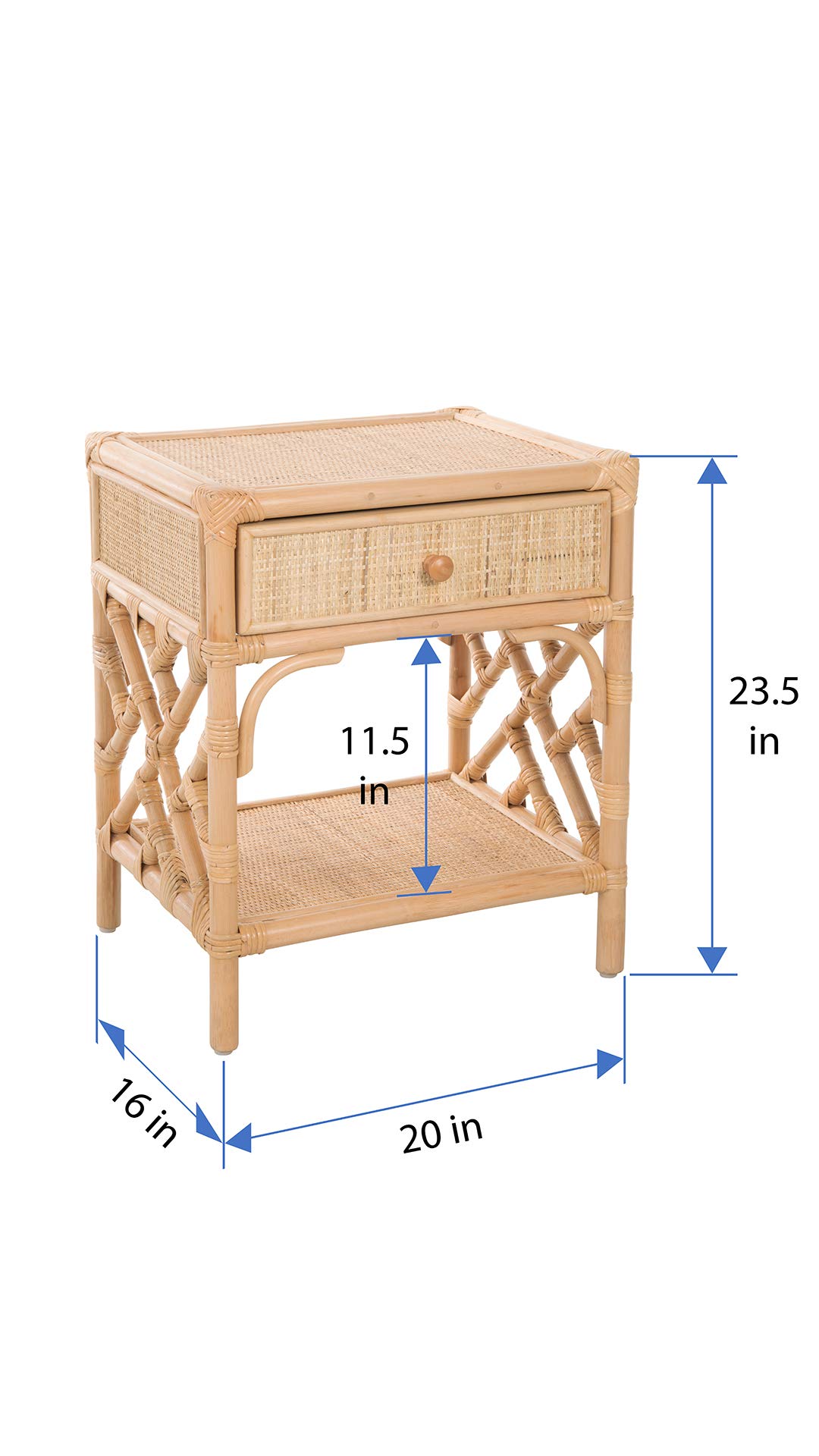 Amazon.com: Kouboo Rattan Bedside Table with Drawer