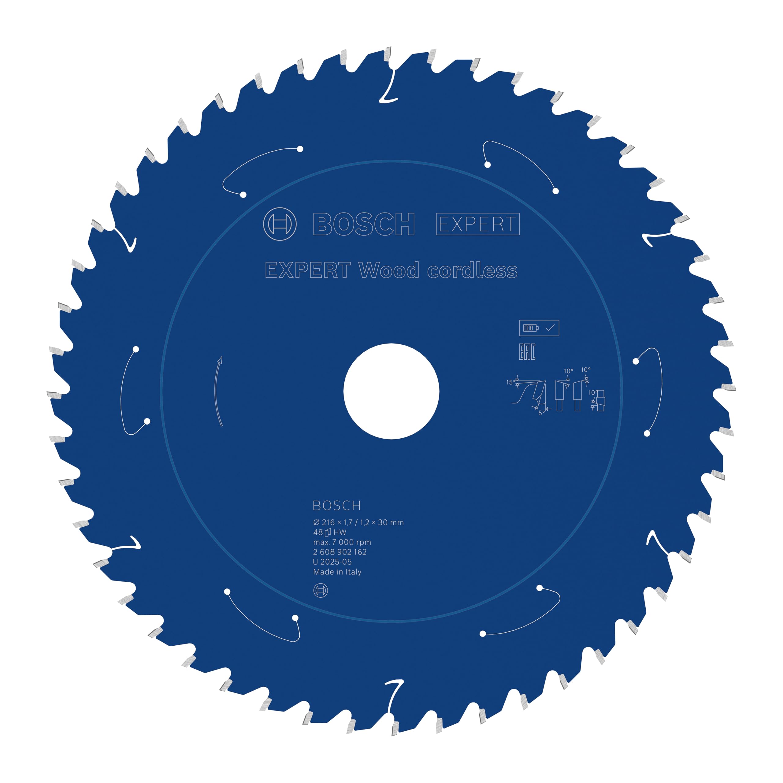 Bosch 1X Expert Wood Cordless Circular Saw Blade For Mitre Saw (For Softwood, Hardwood, Ø Mm, Professional Accessory Mitre Cordless Circular Saw)