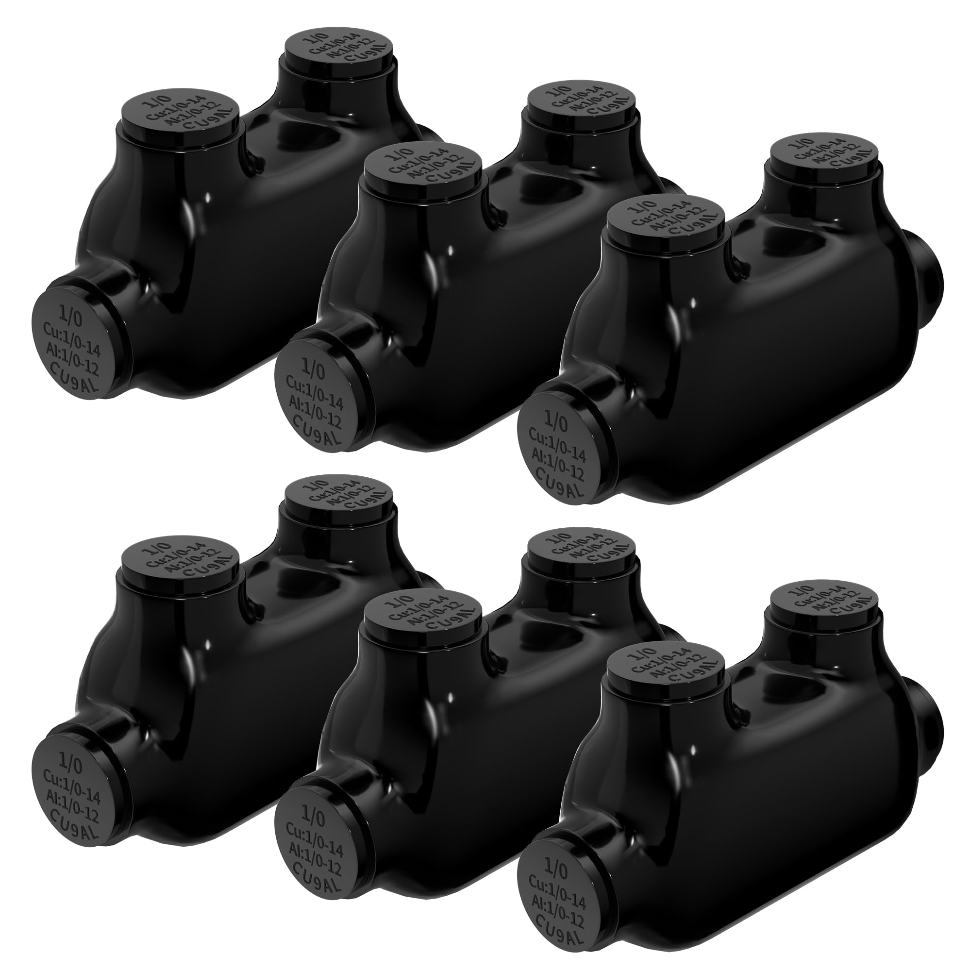 RVBOATPAT 2 Port Insulated Multi Tap Connector 1/0-14 AWG Aluminum Wire Connector 3/16" Allen Hex - 6 Pack