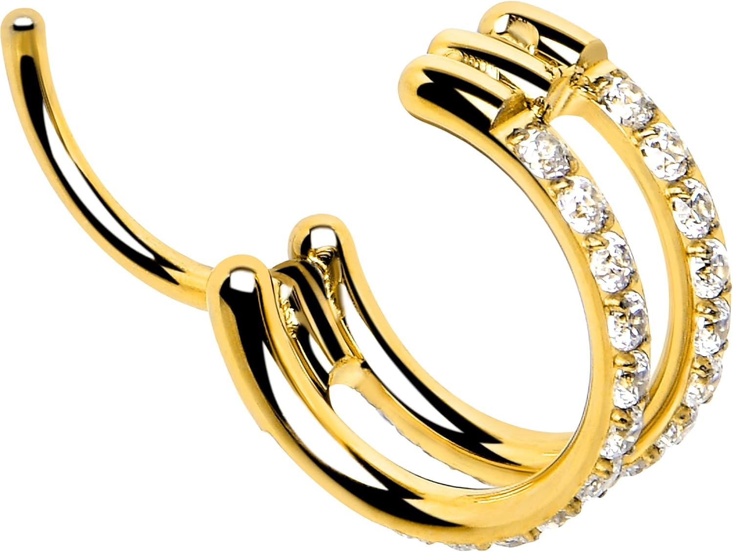 Body Candy Double Row Micro Accent Hoop Nose Ring - Titanium Segment Ring for Nostril Piercings 20G Women Men Hypoallergenic