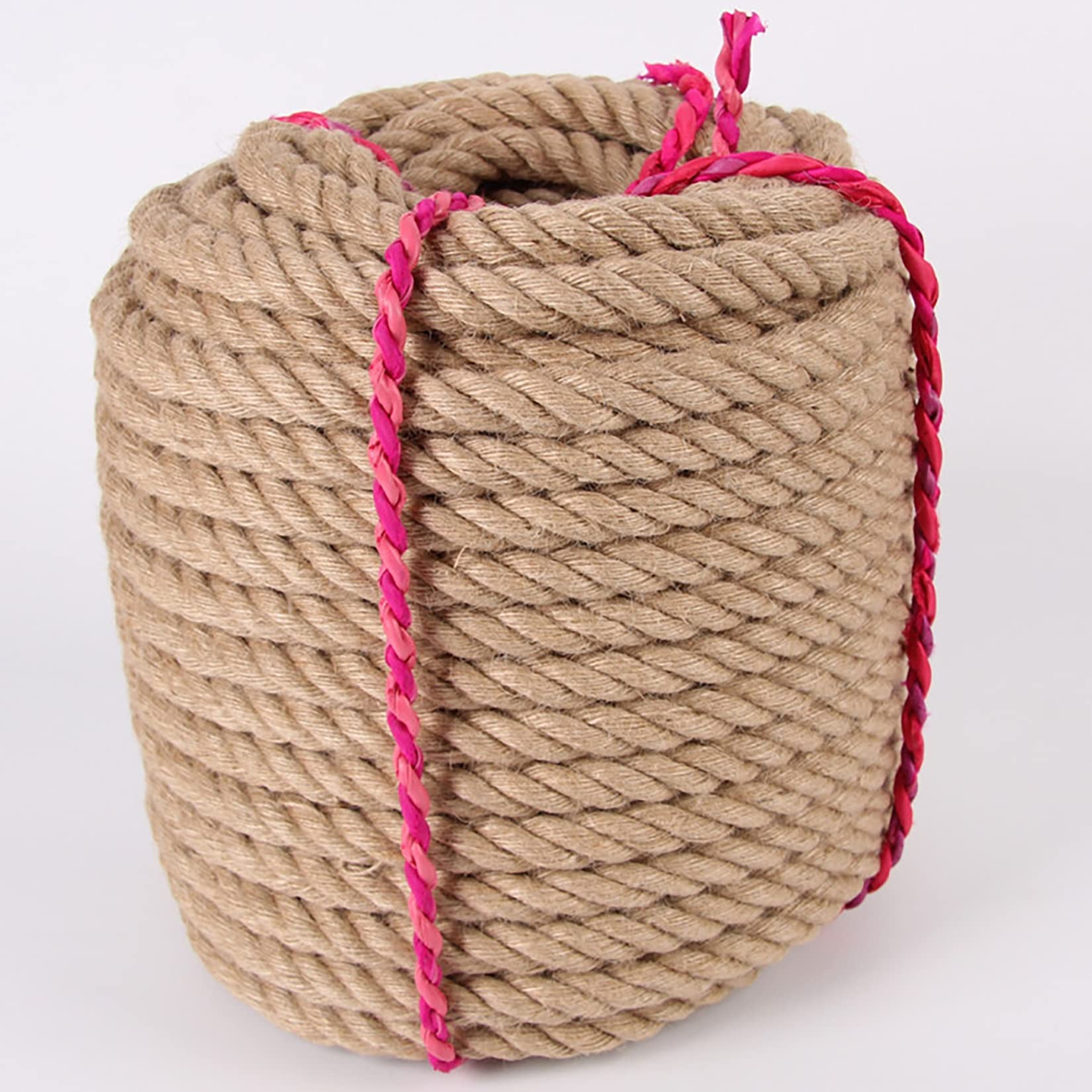 Cuerda De Yute Natural Cuerda De Cáñamo Retorcida,Cuerda De Yute Fuerte,Cuerda De Sisal Trenzada Sólida Multifuncional para Manualidades,Muelles,Paisajismo Decorativo,Escalada