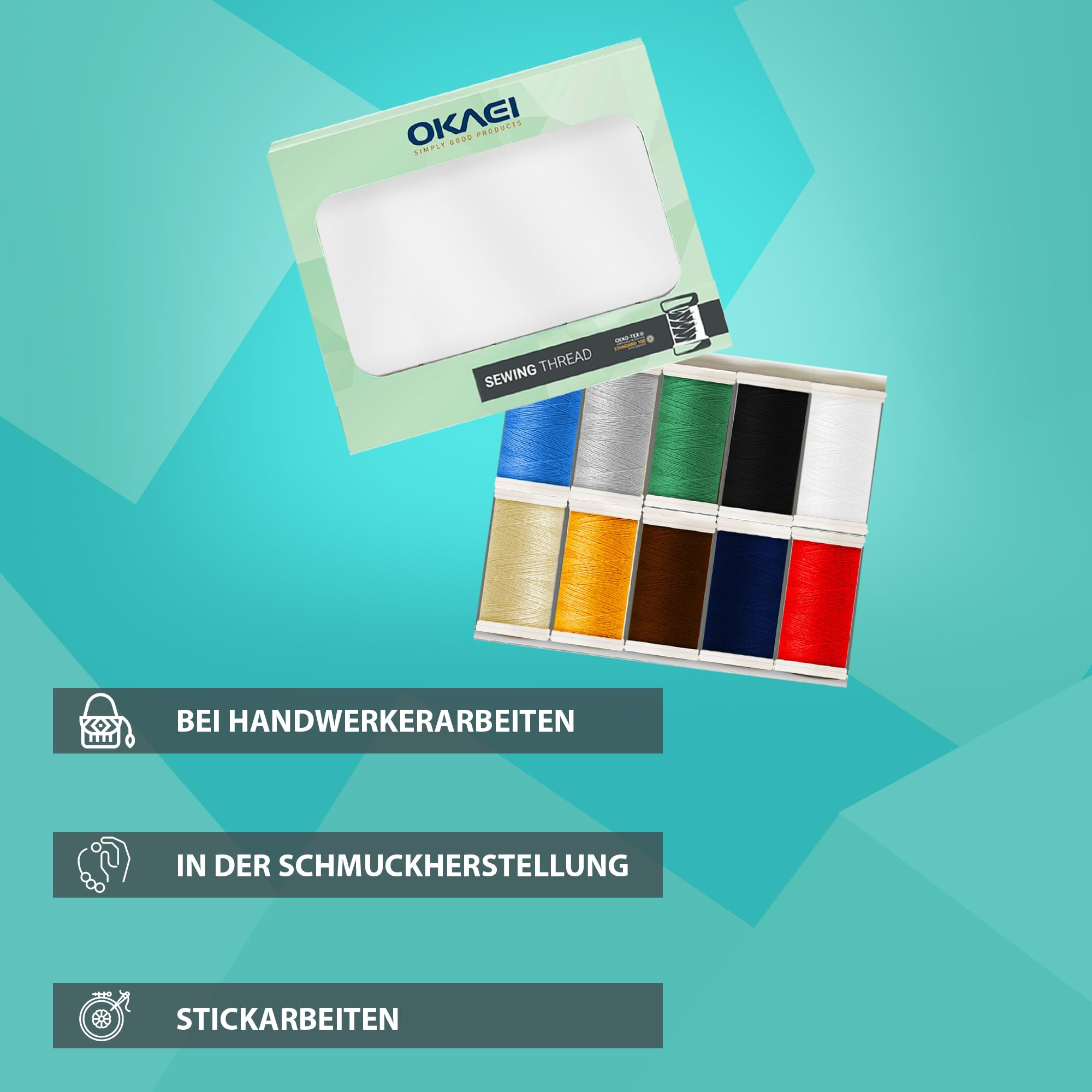 Nähgarn-Set Polyester – 10 Spulen à 500 M In Weiß, Schwarz, Grau Für Nähmaschine & Handarbeit