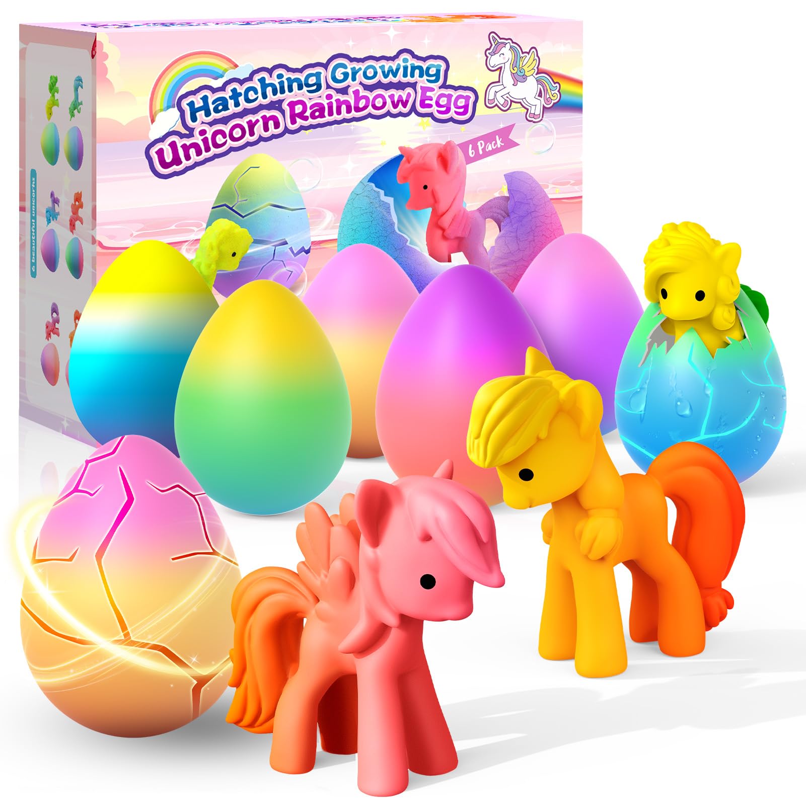Stfitoh Unicorn Gifts for Girls Age 4 5 6 7 8, Unicorn Hatching Rainbow Eggs for Kids Gifts for 4 5 6 7 8 Year Old Girls Boys Toys Age 3 4 5 6 7