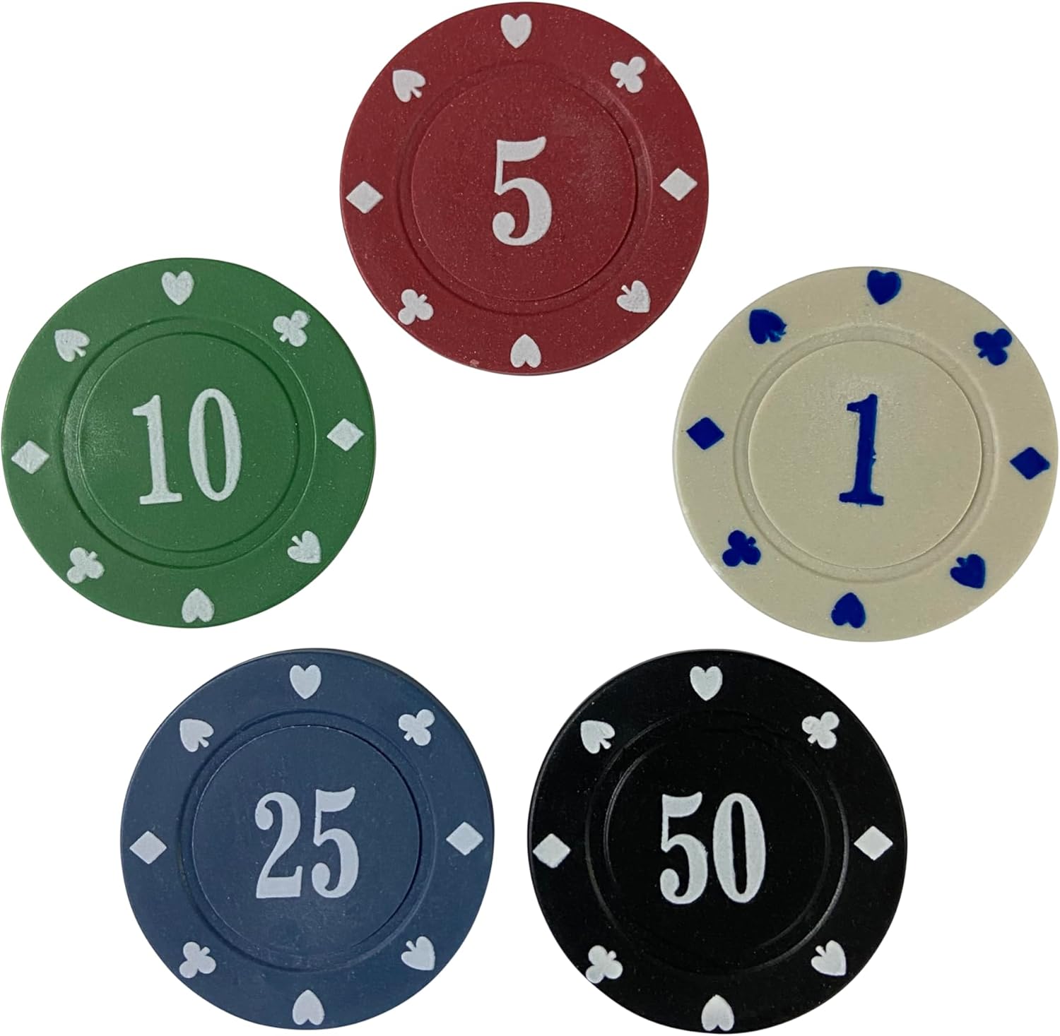 100 Numbered 4g Poker Chips 5 Colours Amazon.co.uk Toys & Games