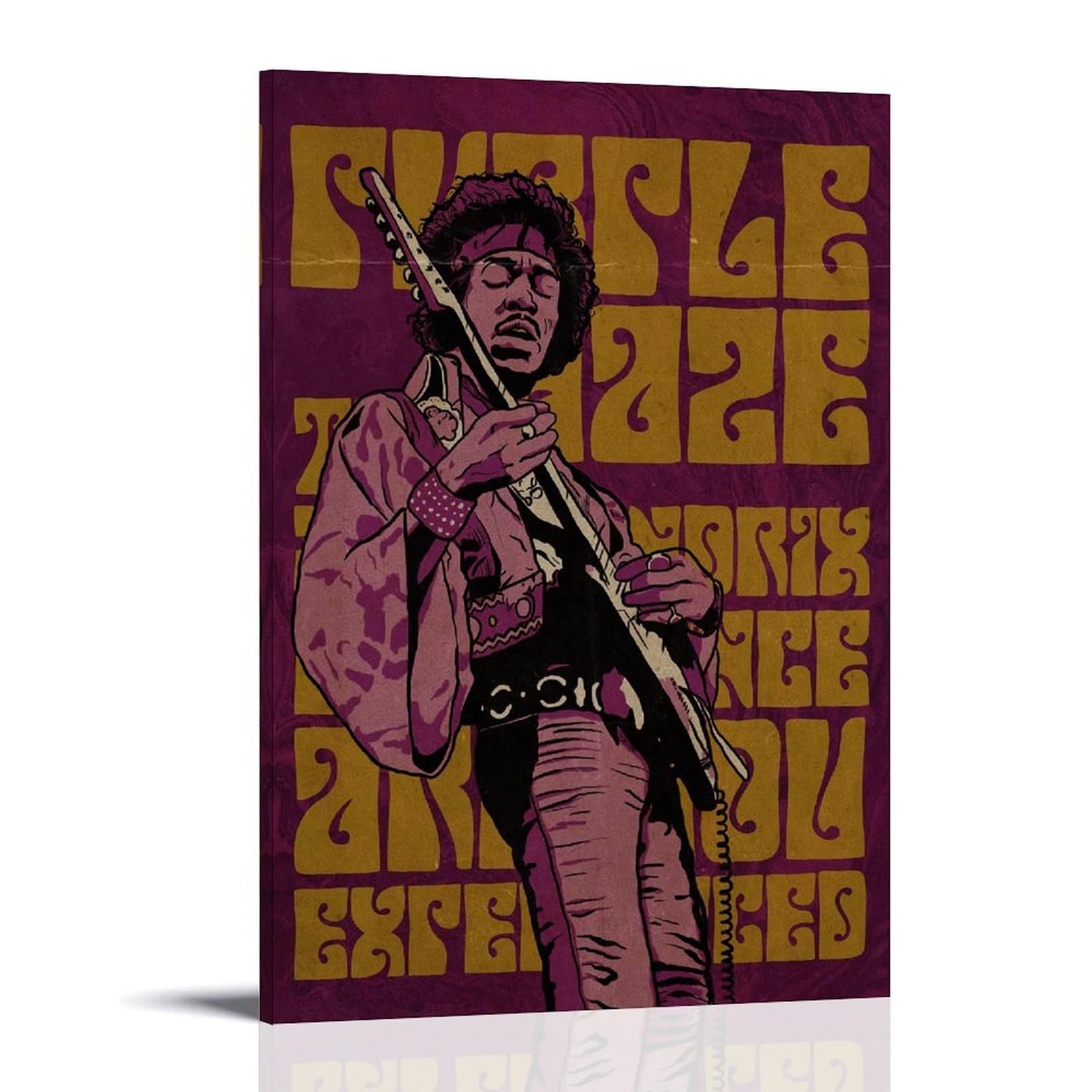 Pantting Frame-Style Jimi Poster Hendrix Posters Aesthetic Canvas Wall Art Print Home Decor For Bedroom Living Room16x24inch(40X60cm)