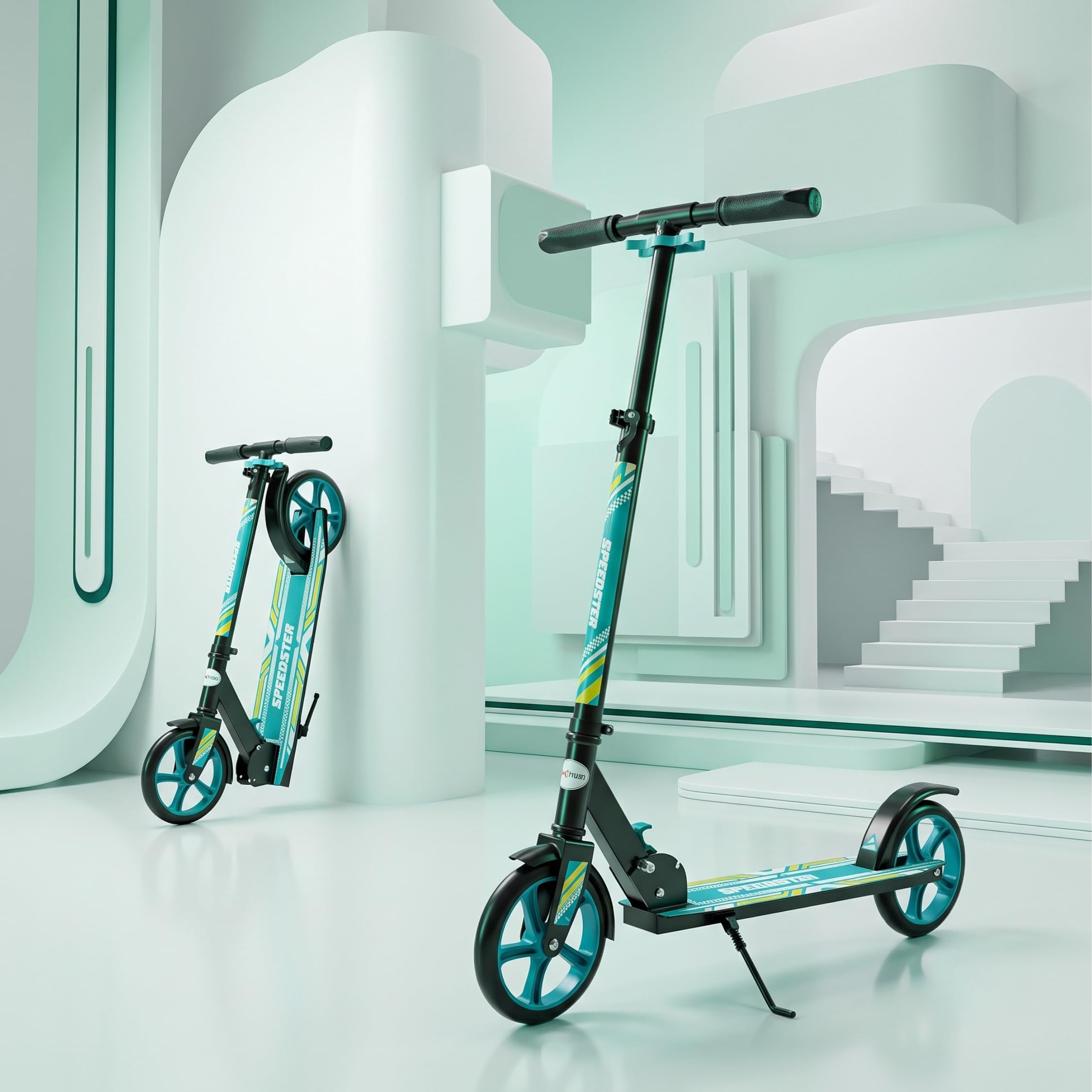 Speedster Kids Scooter for Kids 6-12 &Adults | Foldable Height Adjustable Super Skating | 2-Wheel with Rear Brake | Max User Weight 100 Kg | Sea Green-image-38