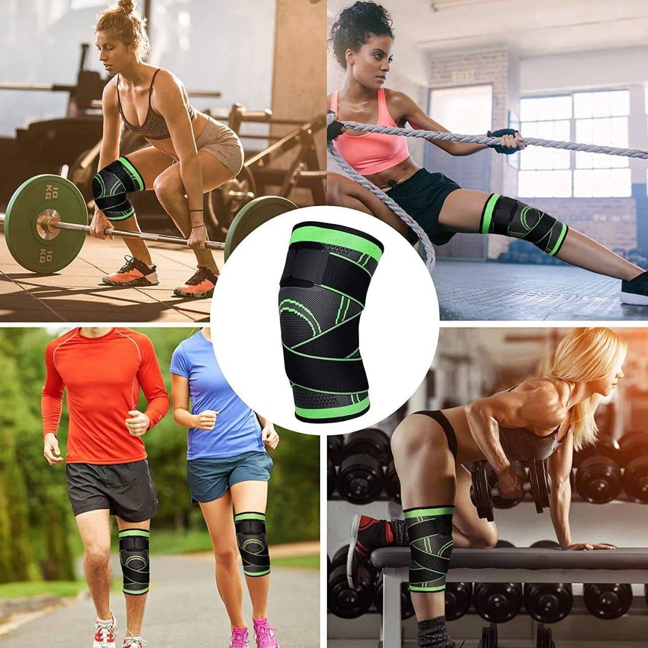 SWIREUK 2-PC-Free Size, Nylon, Knee Caps, Brace for Pain Relief Products,Pad Leg Sleeves, Gym SquatsBelt for Men & Women (1-Pair) 4