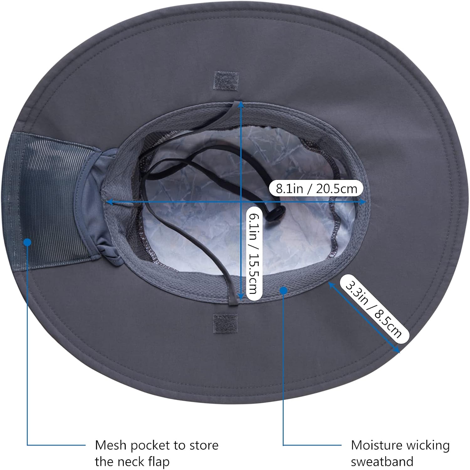 BASSDASH UPF 50+ Sun Fishing Hat Water Resistant with Detachable Neck Flap - Image 5