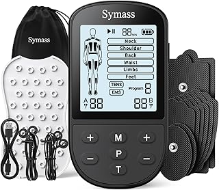 TENS Unit Muscle Stimulator, EMS Massager Machine, Dual Channel Electronic Pulse Physical Therapy Machine for Back Pain Relief, Shoulder Recovery, Muscle Relaxation, 24 Modes,10 TENS Unit Pads