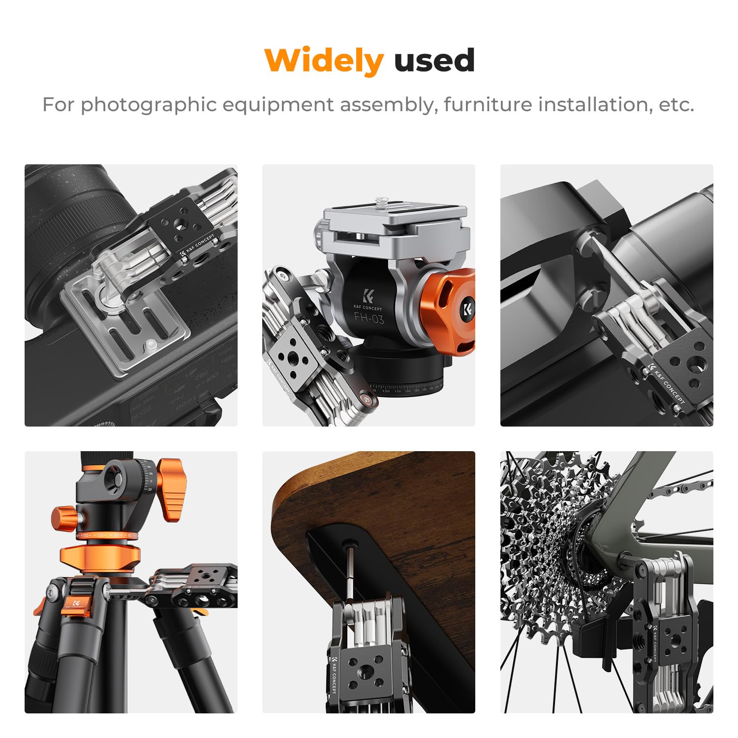 K&F CONCEPT 10-in-1 Camera Multitool Tool with Screwdriver and Spanner, Foldable Tool Set - Image 4