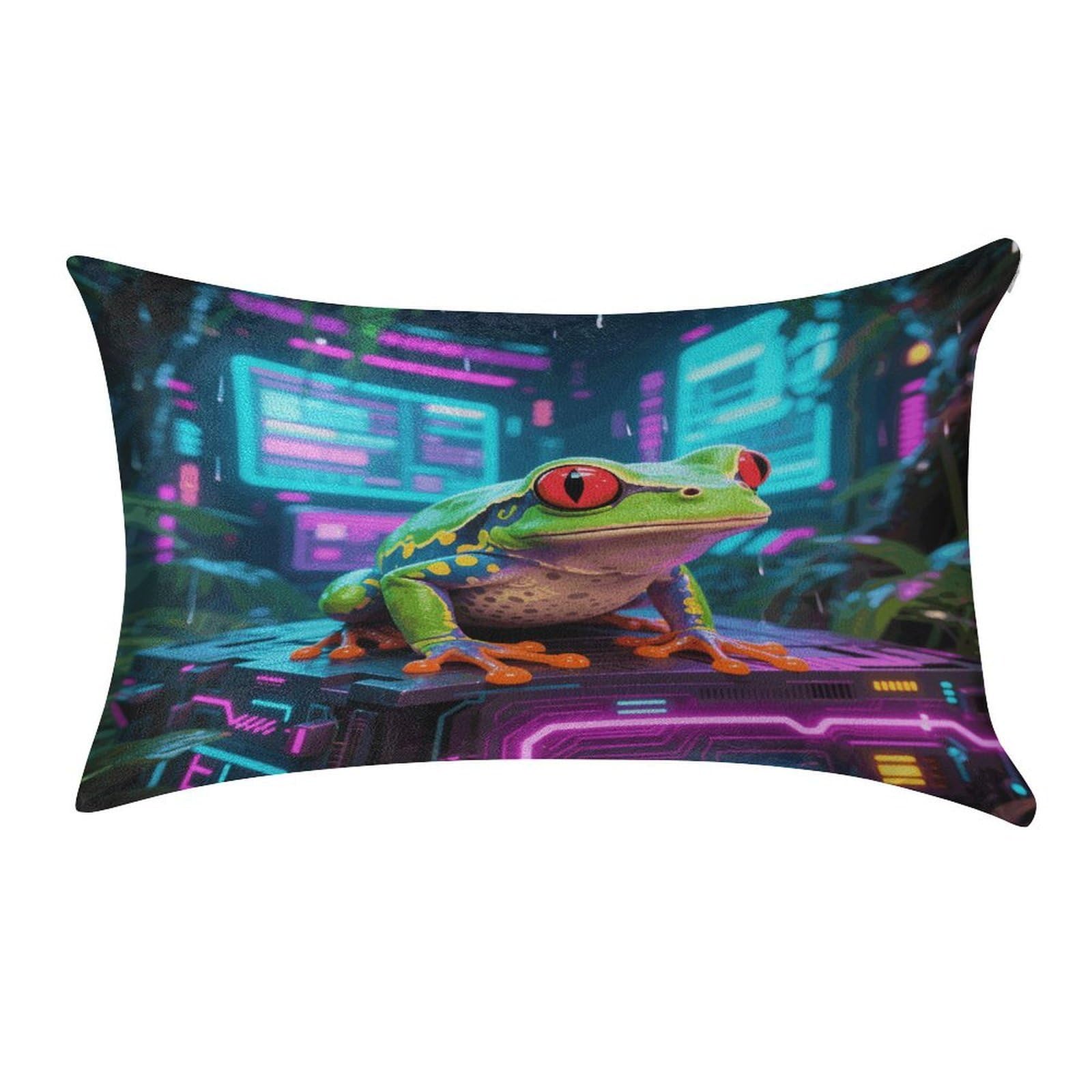 VstaDank Frog Throw Pillow Covers for Bed Pillow Shams Zipper Velvet Pillow Cases Cozy Cushion Cover Soft Pillow Protectors for Car Home Decor Pillowcases 12 "×20 "