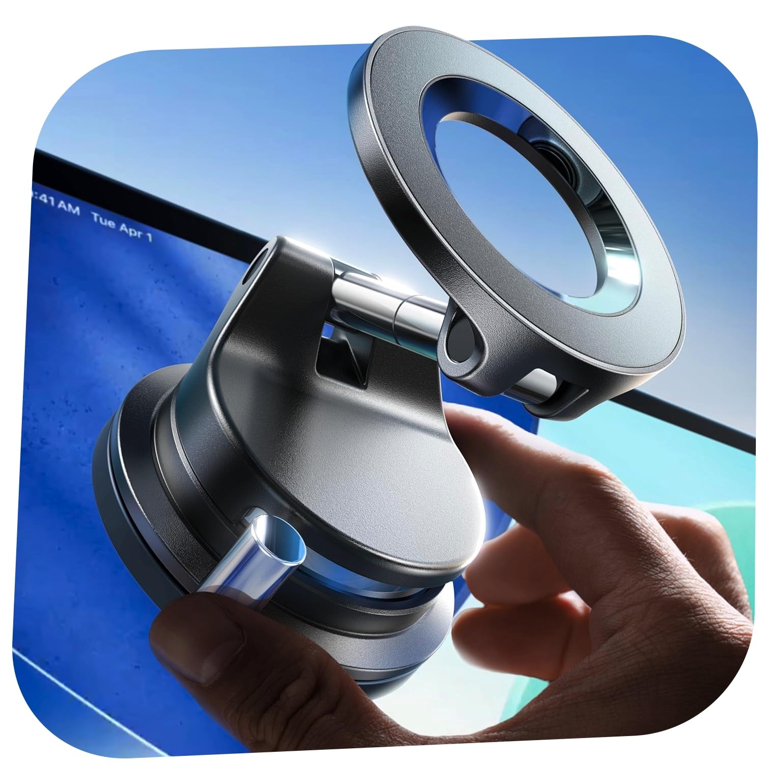 LISEN for Magsafe Car Mount, Cell Phone Holders for Your Car, Magnetic Car Accessories for Women Men Jeep Truck Interior, Vacuum Gifts Kits for iPhone 17 Pro Max 16 15 14 13 12, Samsung S26, Black-image-14