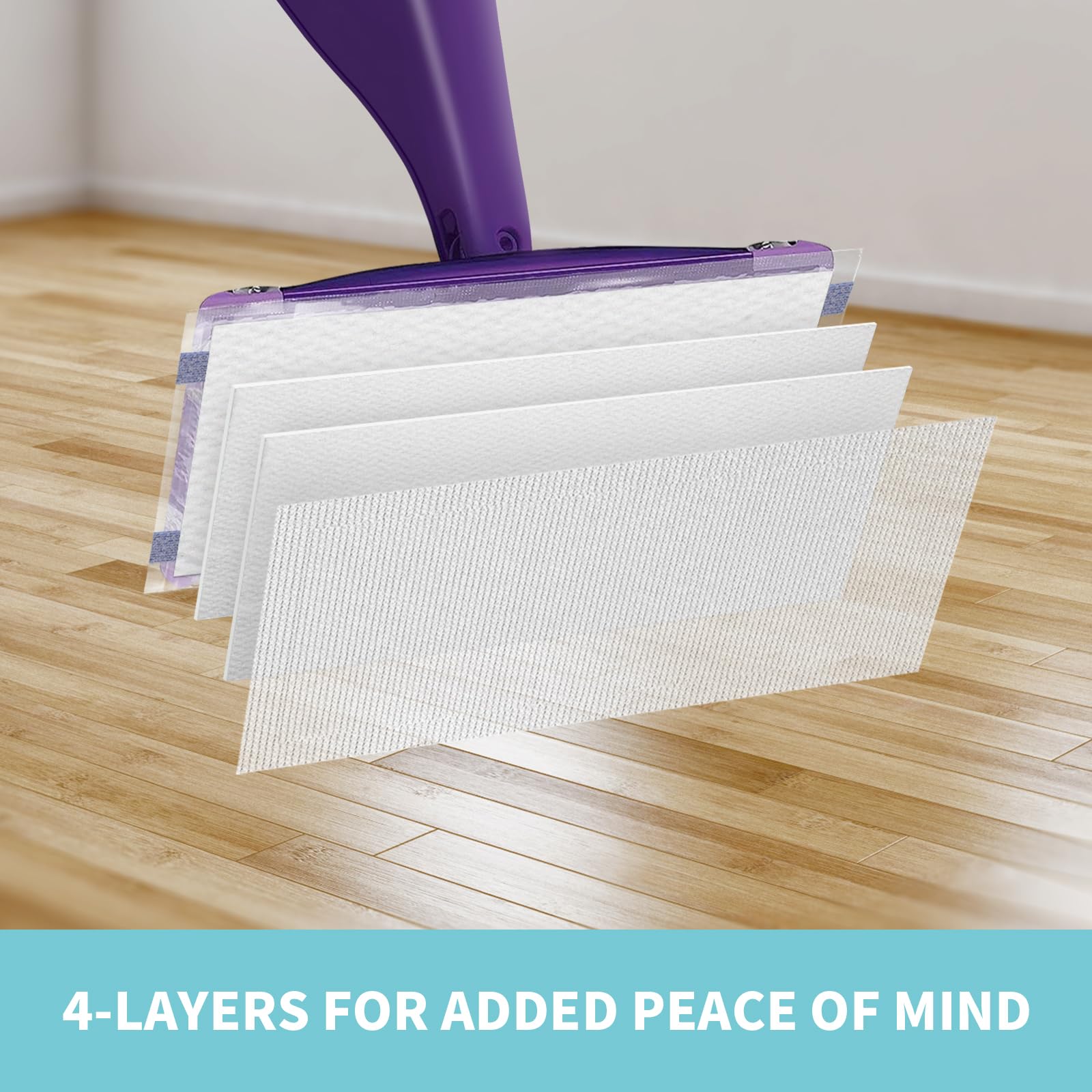 AIR U+ Recambios de almohadillas desechables para mopas Swiffer Wet Jet, grosor y absorbente, 60 unidades
