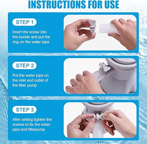 Miniatura 5 de Bomba de filtro de piscina redonda sobre el suelo de 300 galones, kit de sistema de bomba de filtro de piscina inflable para el hogar, herramienta