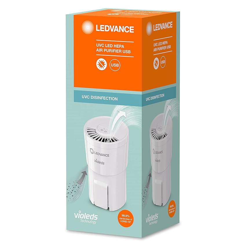 Immagine del prodotto LEDVANCE Purificatore d'aria UVC HEPA con potenza UV-C per Disinfettare l'aria e per un Clima piacevole della Stanza, Mobile e utilizzabile ovunque tramite Cavo USB