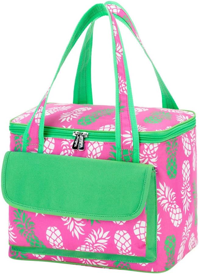 High Fashion Print Collapsible Soft Cooler Bag Tote that can be Personalized or Monogrammed (Pineapple of My Eye)