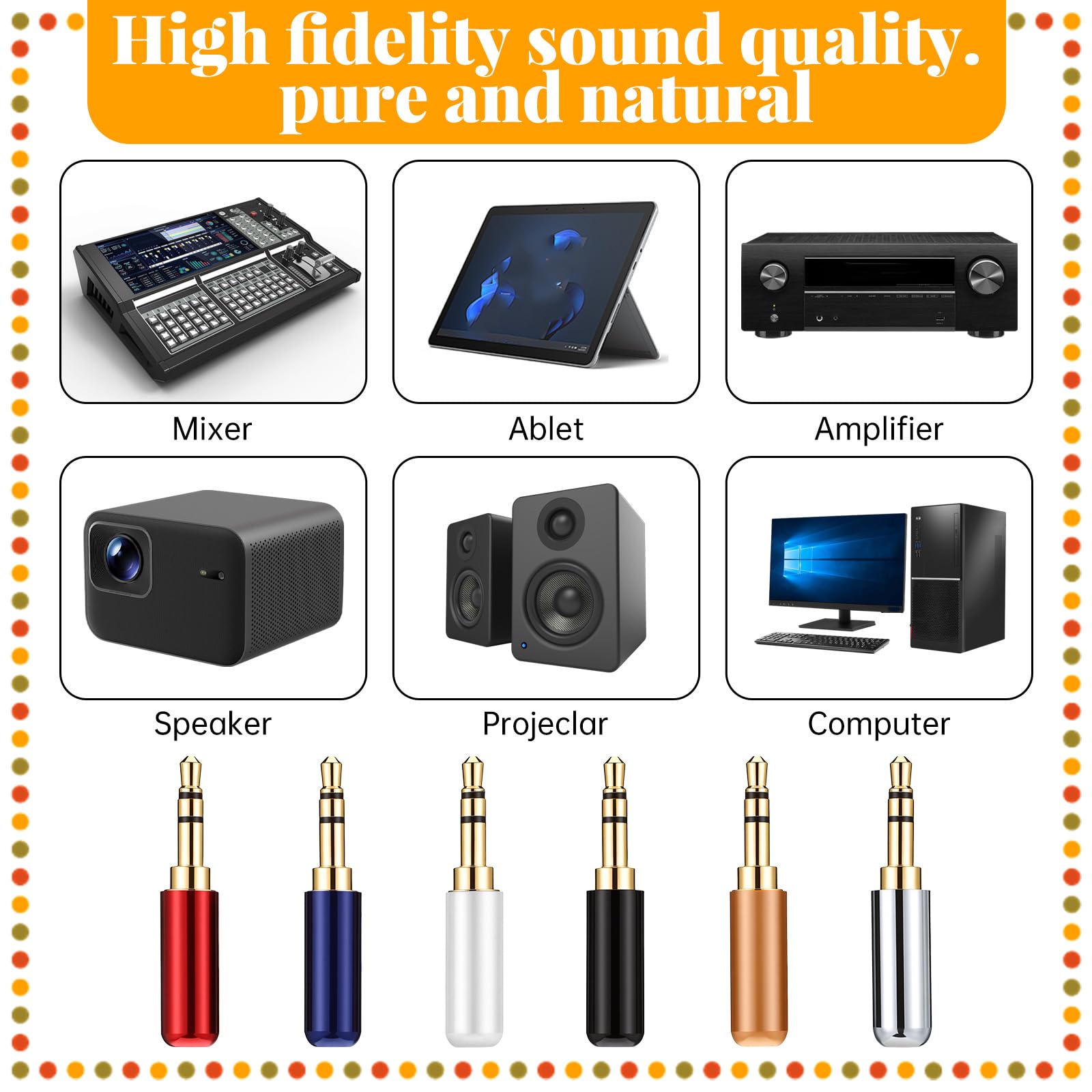 Trinkrittey 6 sztuk 3,5 mm wtyczka jack 3,5 mm wtyczka stereo 3-biegunowa wtyczka lutownicza złoty audio typ lutowania adapter metal stereo wtyczka jack do słuchawek