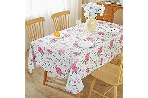 Summer Floral Vinyl Tablecloth with Flannel Back