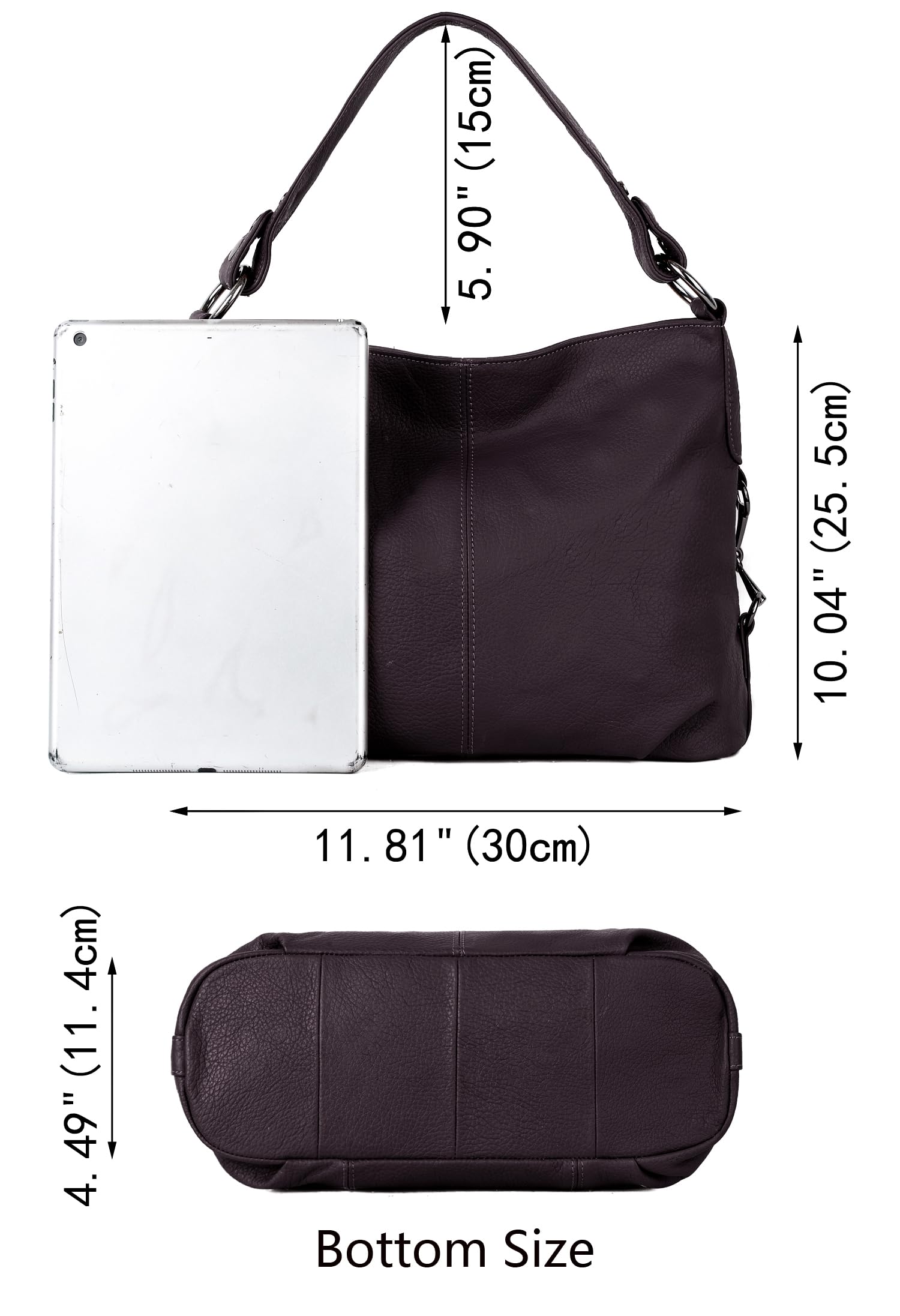 YALUXE Genuine Leather Shoulder Bags Stylish Hobo Handbags Purses Crossbody Bags for Women