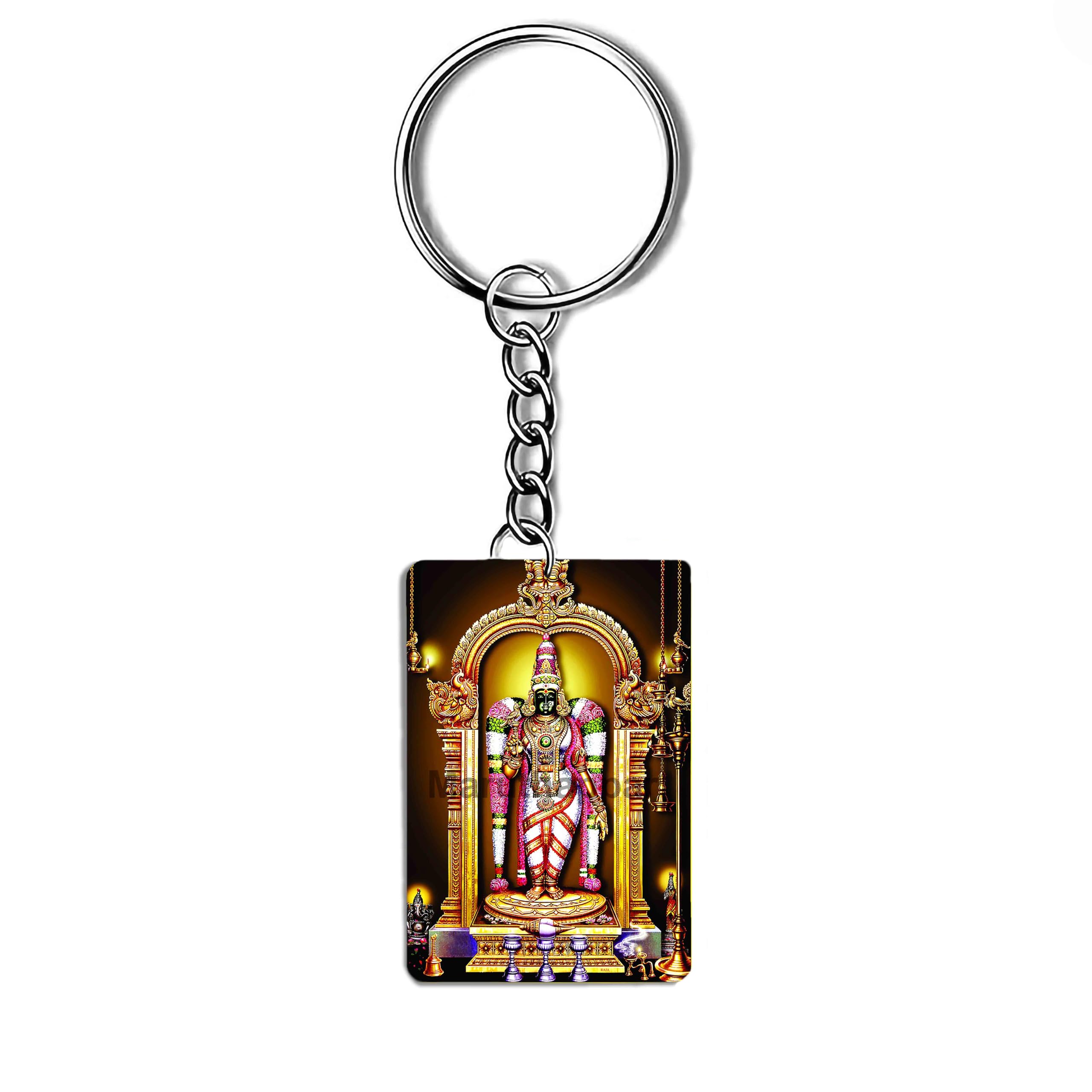 devi Meenakshi amman Photo MDF Keychain | Wooden Finish Hindu Goddess Key Ring for Car, Bike, or Gifting | Divine Protection Accessory-image-34