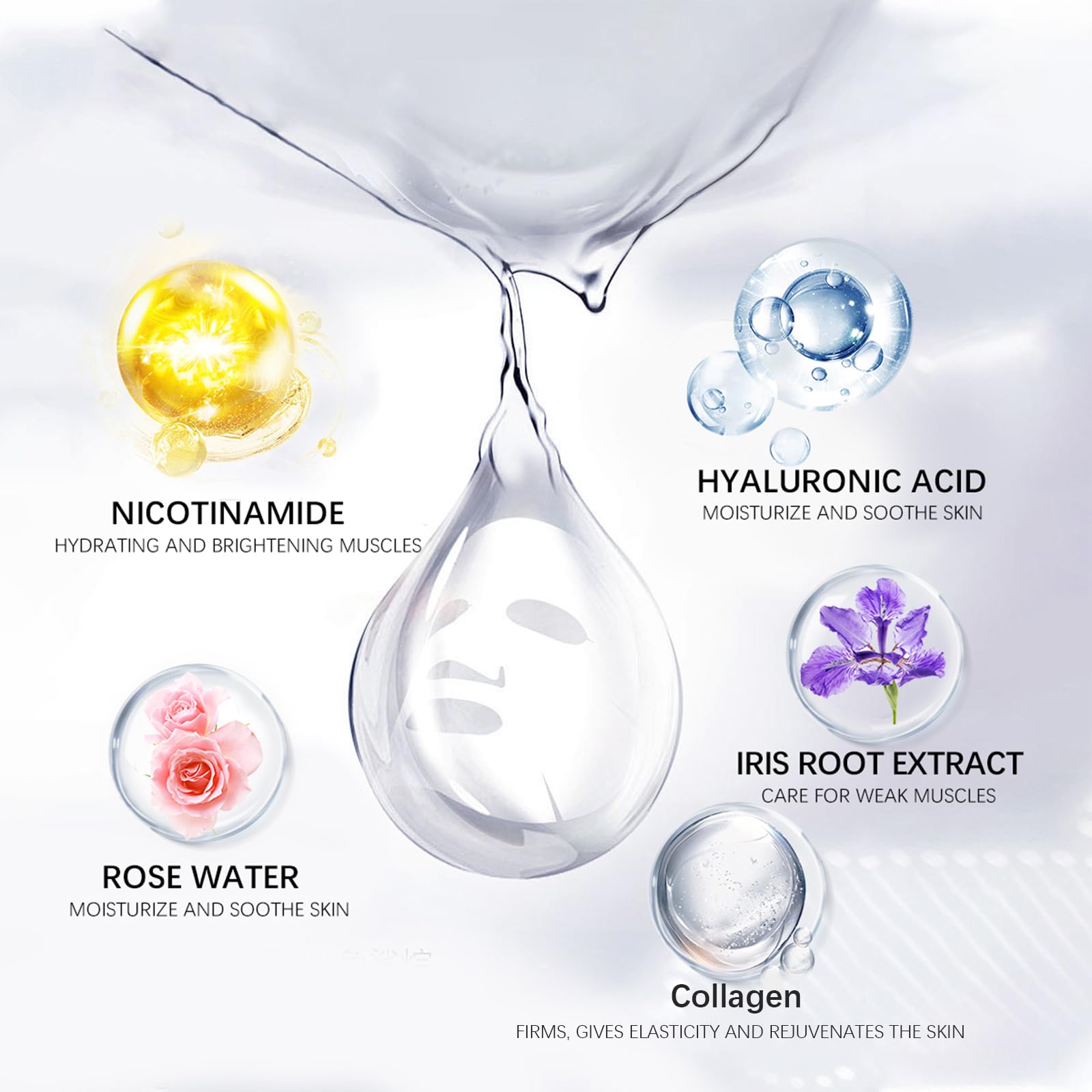 YILAIMAX 4 Pcs Bio Collagen Face Sheet Mask Overnight Skincare,Firming Anti-Aging, Moisturizing Brightening - Image 4
