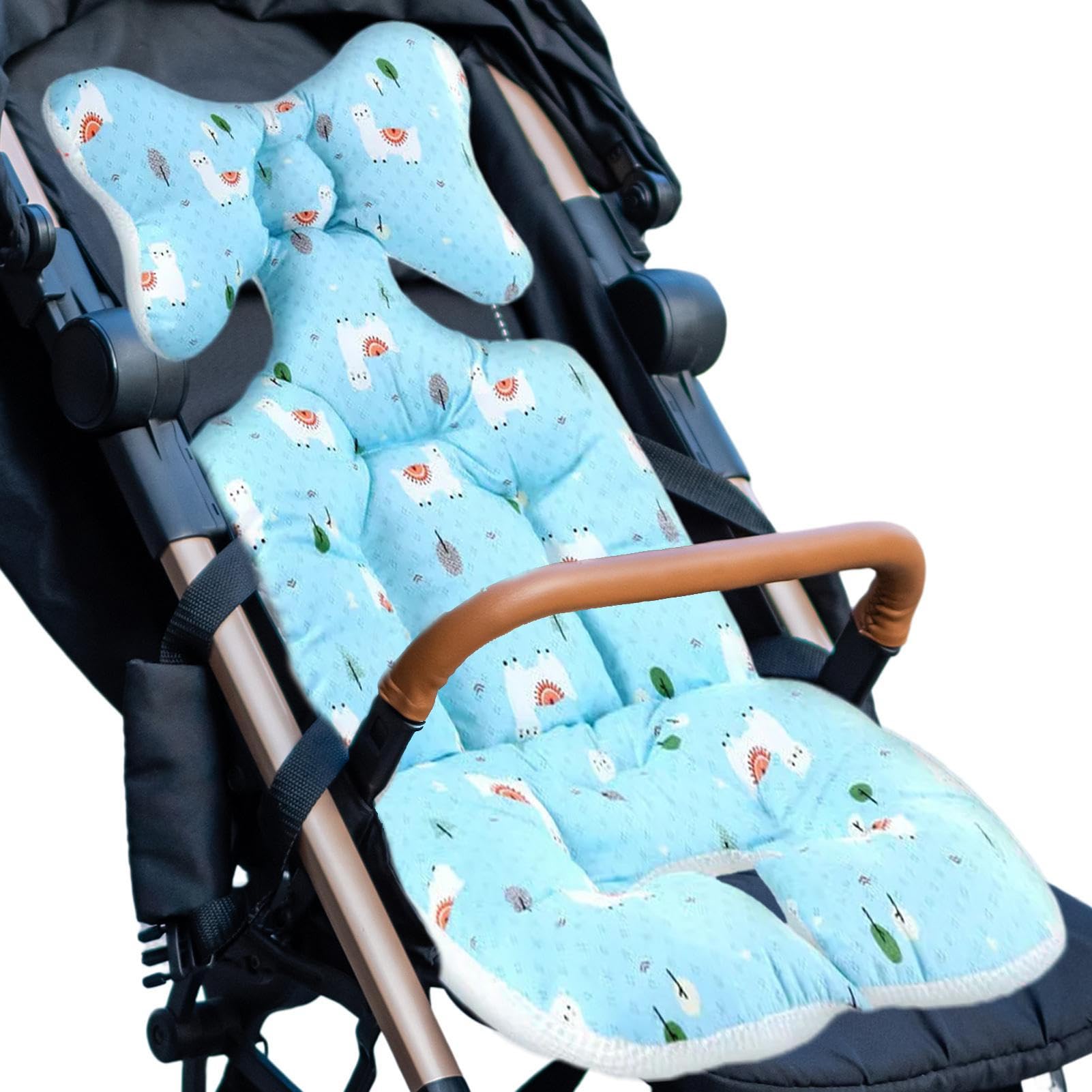 Almohadilla para asiento de coche, forro de inserción de coche | para recién nacidos, suave y transpirable, cojín de apoyo para la cabeza y el cuerpo del bebé, antideslizante para cochecitos