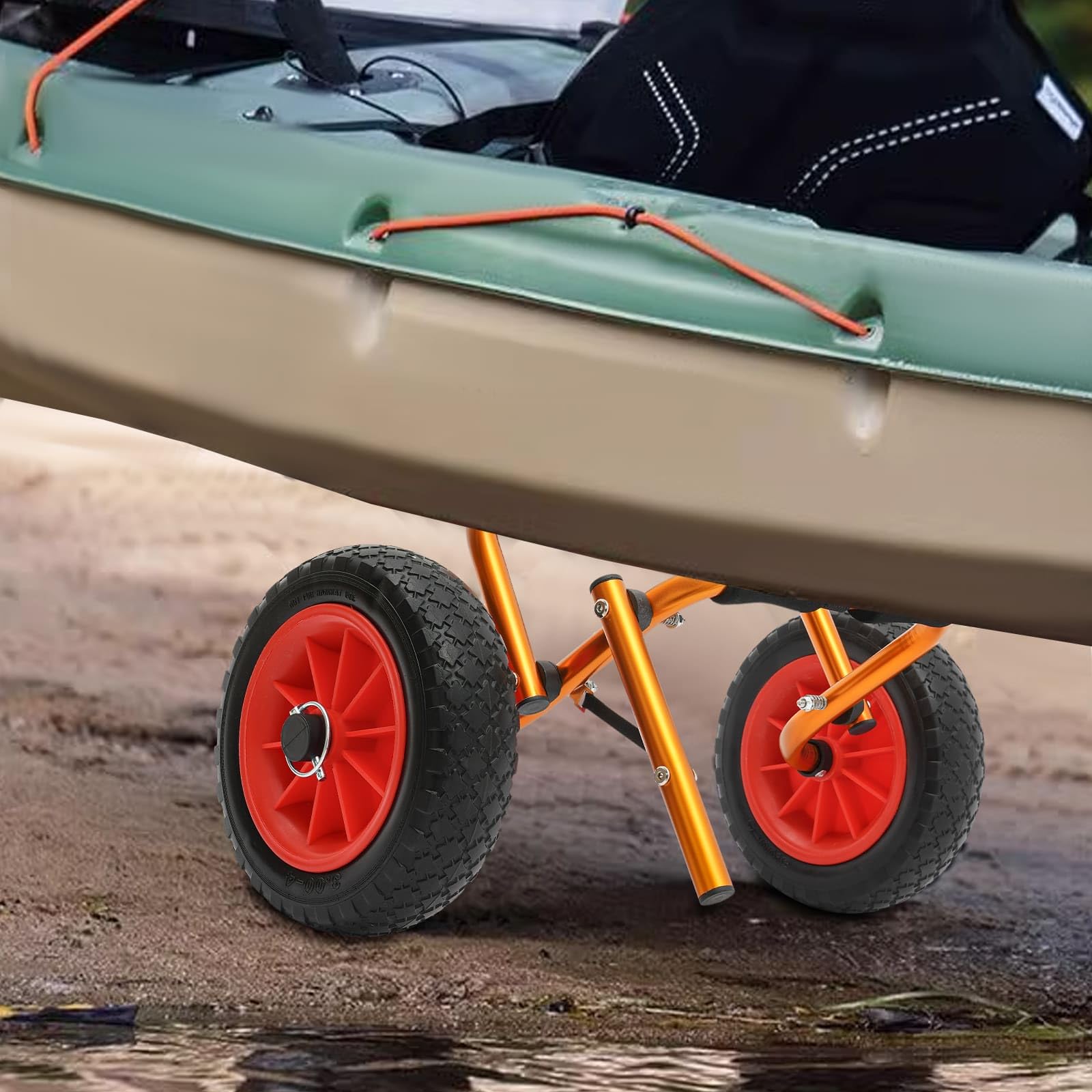 Składany wózek kajakowy z amortyzującą pianką i paskiem, do kajakarstwa, małych łodzi, paddleboardów