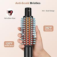 Vista 2 de Plancha rizadora de cepillo, rizador para cabello corto, 3 temperaturas ajustables, cepillo de rizador de 1 pulgada con calor rápido de 30 segundos